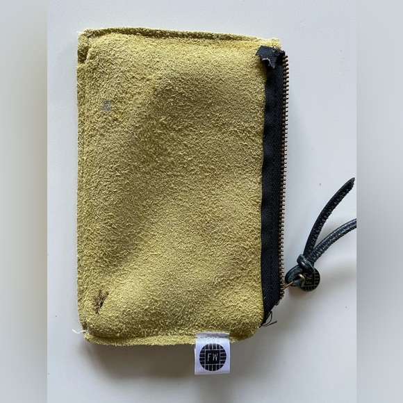 Falconwright Handmade Yellow Leather Mini Pouch with Desert Cactus Print - Picture 7 of 16